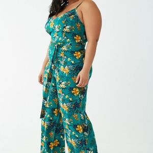 Forever 21 Teal Floral Jumpsuit Size NWT 3x
